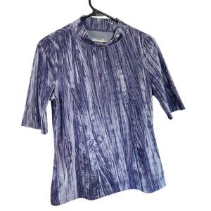 Pilcro Anthropologie Velveteen Mock Neck Blouse Size Medium